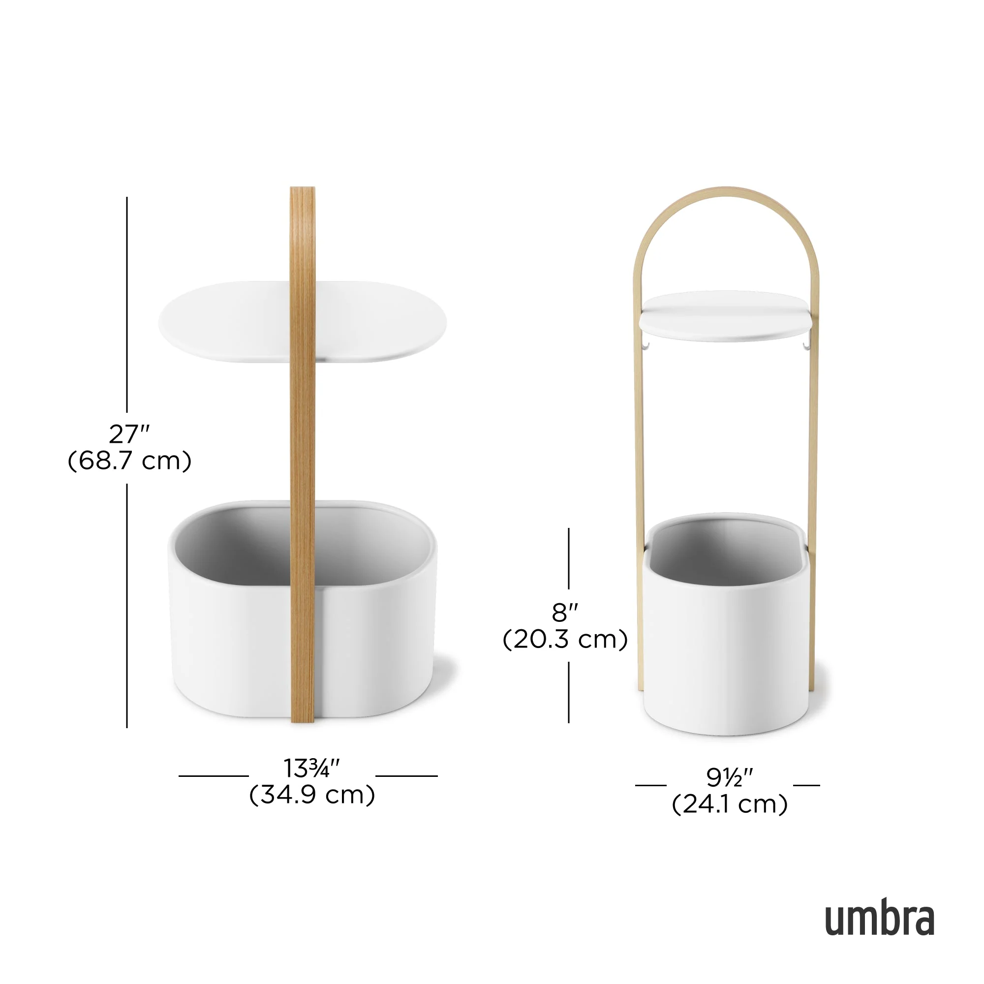Umbra Bellwood Storage Table - White/Natural - Image 4