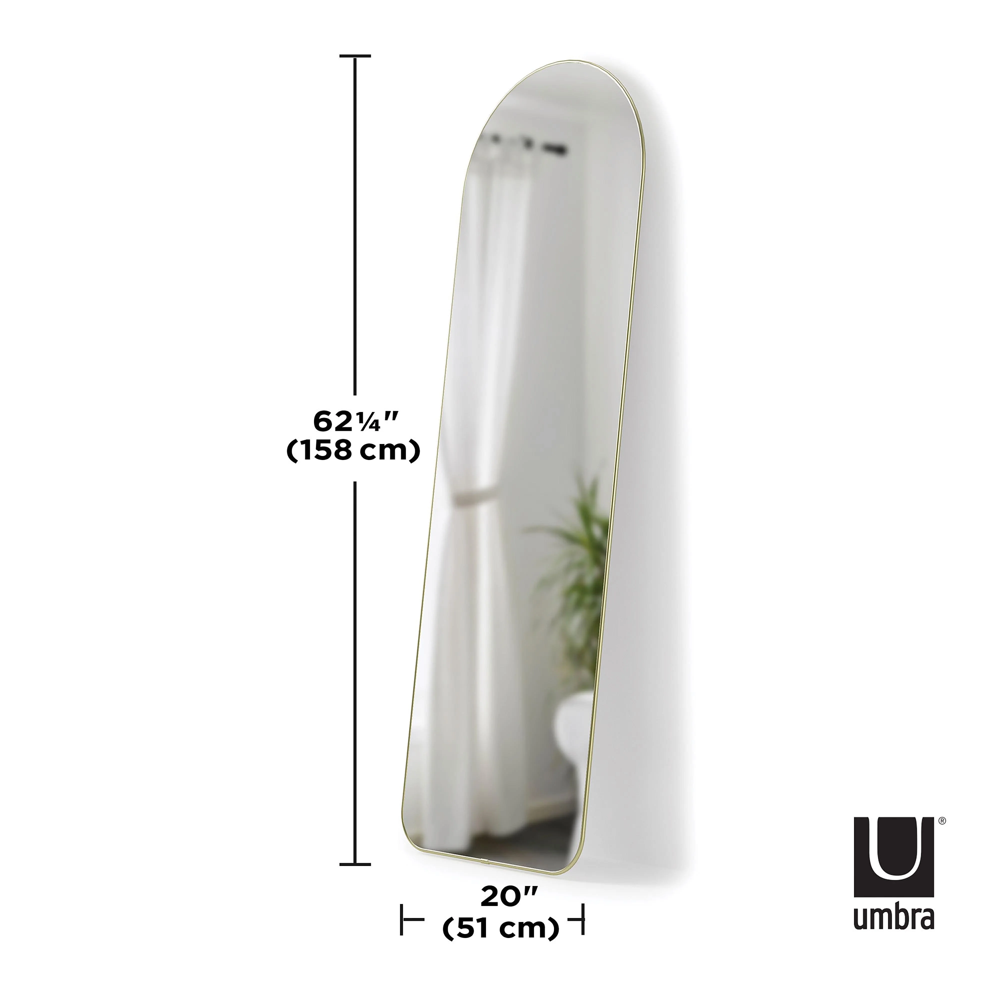 Umbra Hubba Arched Leaning Mirror - Brass - Image 6