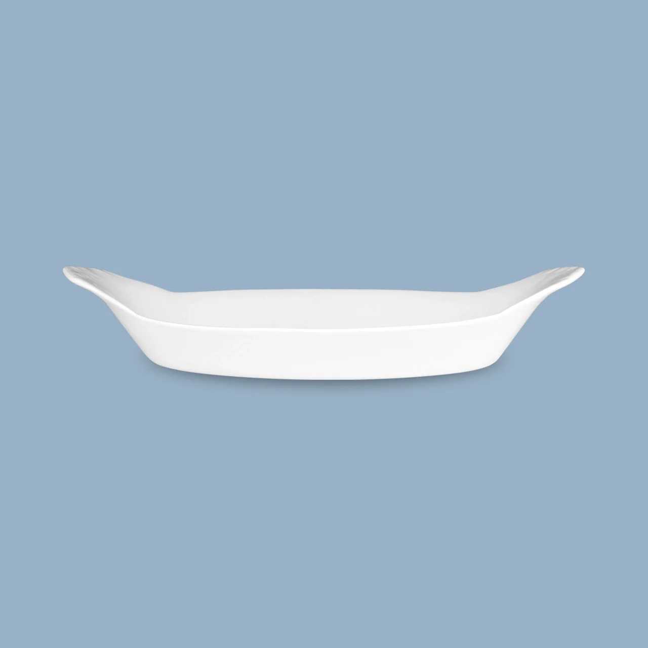 Wilkie Brothers Oval Au Gratin Dish White New Bone Porcelain - 17.5cm