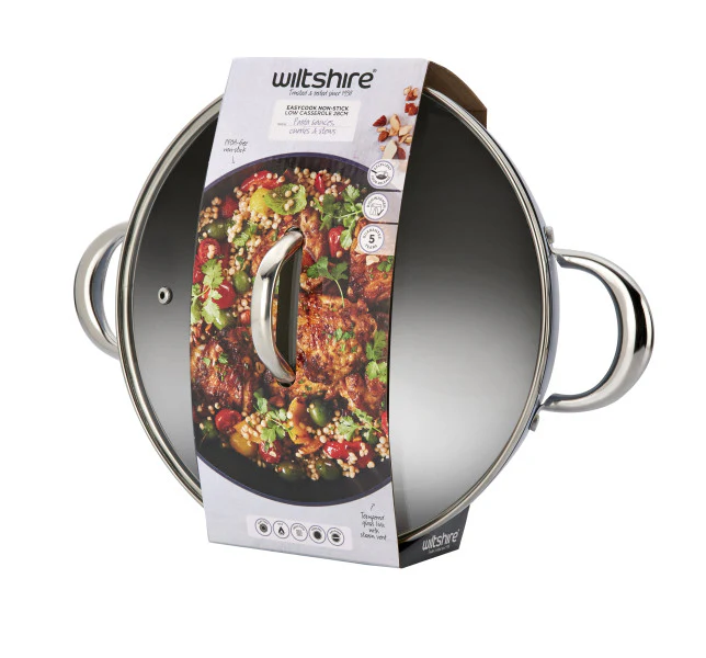 Wiltshire Easycook Blue Non-stick Induction Casserole 28cm/3.59L with glass lid - Image 2