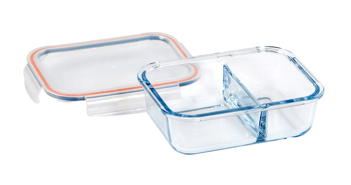 Wiltshire Rectangle Glass Container with 2 Dividers 930ml