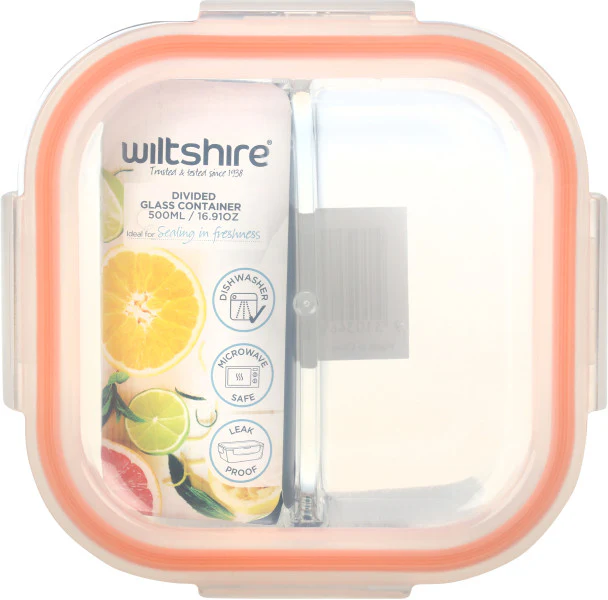 Wiltshire Square Glass Container with 2 Dividers 500ml - Image 2